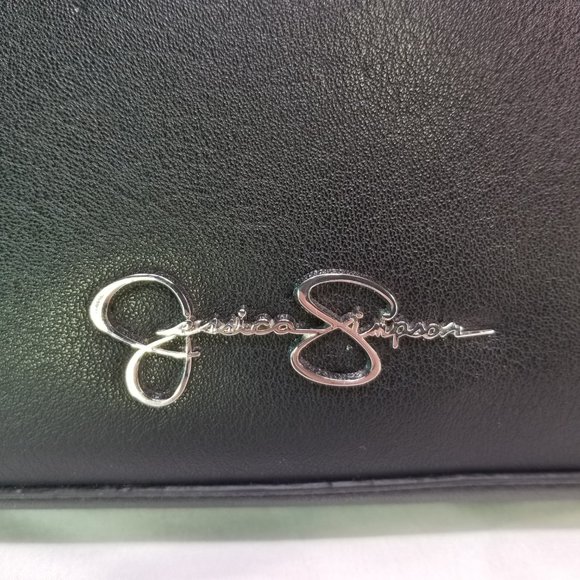 Jessica Simpson Double Strap Black& White Shoulder Bag Purse - Picture 5 of 10